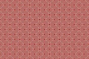 Chinese and Japanese seamless pattern on red background. Lunar new year background. Rounded texture geometric pattern . vector