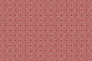 Chinese and Japanese seamless pattern on red background. Lunar new year background. Rounded texture geometric pattern . vector