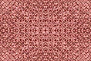 Chinese and Japanese seamless pattern on red background. Lunar new year background. Rounded texture geometric pattern . vector