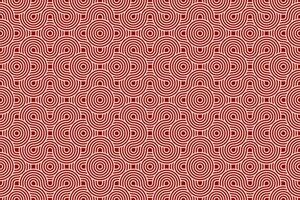 Chinese and Japanese seamless pattern on red background. Lunar new year background. Rounded texture geometric pattern . vector