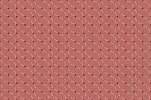 Chinese and Japanese seamless pattern on red background. Lunar new year background. Rounded texture geometric pattern . vector