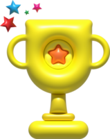 illustration 3D gold Trophy winner. Winner prize, success concept. png