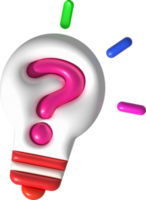 illustration 3d light bulb and question mark creative question ideas png