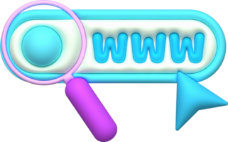 illustration 3D. Searching for information from the web. png