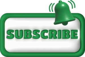 illustration 3D subscribe icon. Subscribe button. 3D element. png