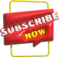 illustration 3D subscribe icon. Subscribe button. 3D element. png