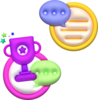 illustration 3D Chat icon, talk about earning trophies. png