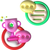 illustration 3D Chat icon, talk about earning trophies. png
