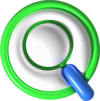 illustration 3d magnifying glass icon for search png
