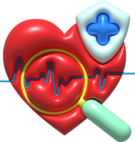 ilustración 3d. hallazgo y prevenir cardíaco vital señales. png