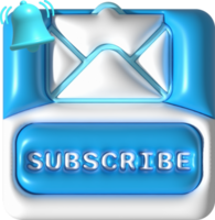 illustration 3D subscribe icon. Subscribe button. 3D element. png