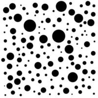 Background of black dots of different sizes on a white background vector