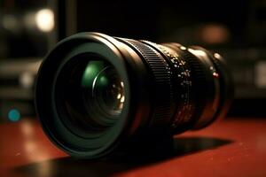 Video camera lens. AI Generated photo