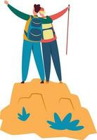 People on top of mountain, reach to goal vector