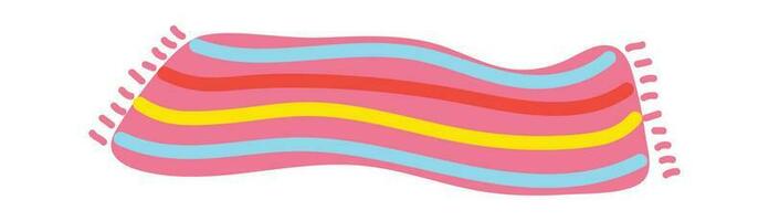 Colored stripes beach towel, wavy summer accessory vector