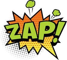 Zap bubble, comic book, pop art style dotted vector