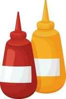 Ketchup and mustard sauce for fast food vector