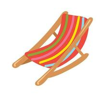 Beach lounger for summer rest and relax, Design element isolated on white background vector