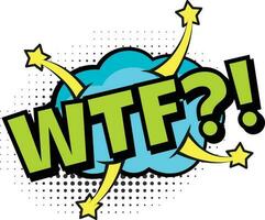 Wtf question for comic magazine, pop art dot style vector
