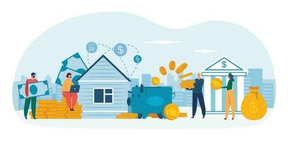 inversión en real bienes, comprar y alquilar casas vector