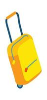 Yellow bag for travel and journey, luggage or baggage vector