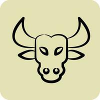 Icon Bull. related to Animal Head symbol. glyph style. simple design editable. simple illustration vector