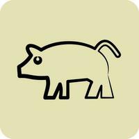 Icon Pig. related to Domestic Animals symbol. glyph style. simple design editable. simple illustration vector