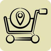 Icon Shop Location. related to Online Store symbol. glyph style. simple illustration. shop vector