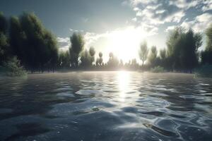 Hochwasser 3d render. photo