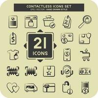 Icon Set Contactless. related to Business symbol. glyph style. simple design editable. simple illustration vector