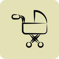 Icon Baby Carriage. related to Family symbol. glyph style. simple design editable. simple illustration vector