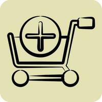 Icon Add. related to Online Store symbol. glyph style. simple illustration. shop vector