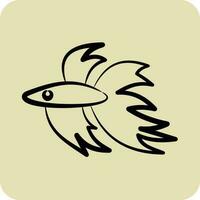 Icon Betta Fish. related to Domestic Animals symbol. glyph style. simple design editable. simple illustration vector