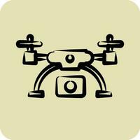 Icon drone and Aerial Imaging. related to Photography symbol. hand drawn style. simple design editable. simple illustration vector