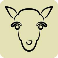Icon Lamb. related to Animal Head symbol. glyph style. simple design editable. simple illustration vector