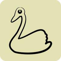 Icon Swan. related to Domestic Animals symbol. glyph style. simple design editable. simple illustration vector