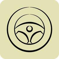 Icon Steering. related to Car Service symbol. Glyph Style. repairin. engine. simple illustration vector