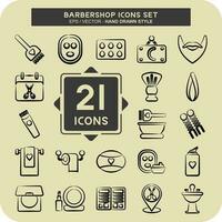 Icon Set Barbershop. related to Education symbol. glyph style. Beauty Saloon. simple illustration vector