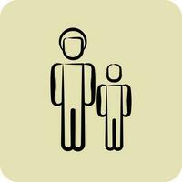 Icon Father And Son. related to Family symbol. glyph style. simple design editable. simple illustration vector