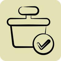 Icon Verification. related to Contactless symbol. glyph style. simple design editable. simple illustration vector