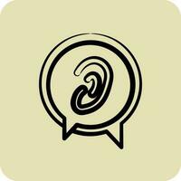 Icon Listen to Others. related to Psychological symbol. glyph style. simple illustration. emotions, empathy, assistance vector