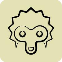 Icon hedgehog. related to Animal Head symbol. glyph style. simple design editable. simple illustration vector