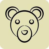 Icon Snow Bear. related to Animal Head symbol. glyph style. simple design editable. simple illustration vector