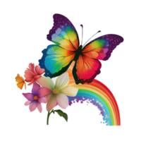 Aquarell Schmetterling Regenbogen . ai generiert png