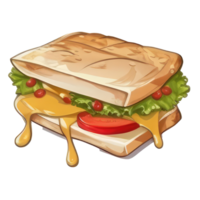 burger with meat, tomato, lettuce, cheese, and sauce . png