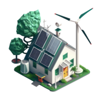 renovable energía con verde energía como viento turbinas y solar paneles . ai generado png