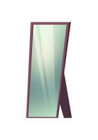 Standing floor mirror isolated on white background vector