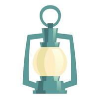 Vector icon of vintage oil lamp, old gas lantern