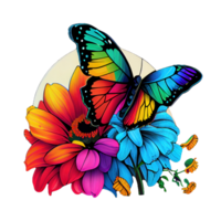 Aquarell Schmetterling Regenbogen . ai generiert png