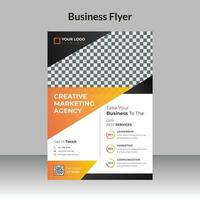 Corporate business flyer design template and digital marketing agency with gold geometric shapes and creative professional attractive minimal abstract flyer template in A4 size vector